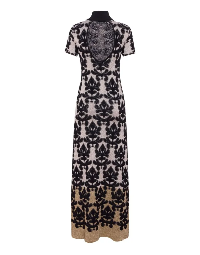 La Doublej Herald Long Dress Herald Silver In Jacquard Women Dresses