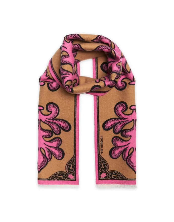 La Doublej Herald Scarf Herald Chocolate In Wool Silk Women Foulards and Scarves