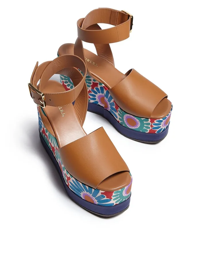 La Doublej High Plateau Crazy Daisy In Twill Women Shoes
