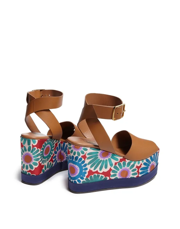 La Doublej High Plateau Crazy Daisy In Twill Women Shoes