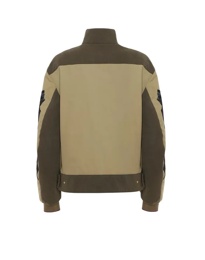 La Doublej Janis Puffer Solid Camouflage Green In Washed Cotton Embroidered Women Outerwear