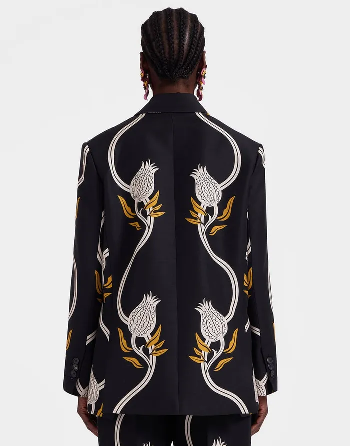 La Doublej Jones Jacket Melograno Black and White In Cady Wool Women Outerwear