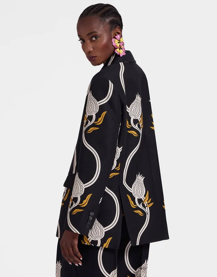 La Doublej Jones Jacket Melograno Black and White In Cady Wool Women Outerwear