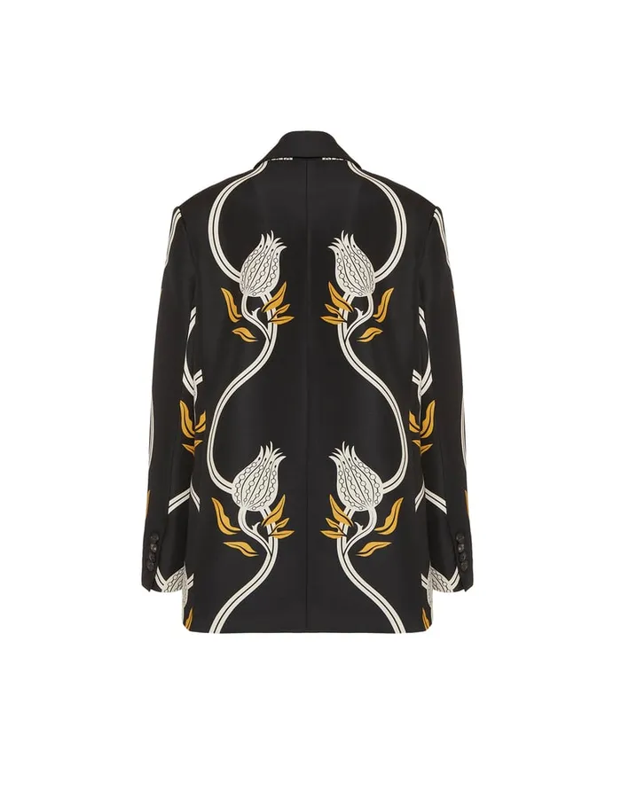 La Doublej Jones Jacket Melograno Black and White In Cady Wool Women Outerwear