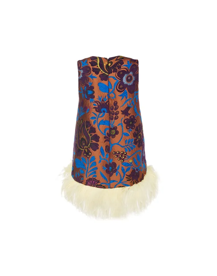 La Doublej La Scala Top With Feathers Jacquard Selva In Jacquard Women Shirts and Tops