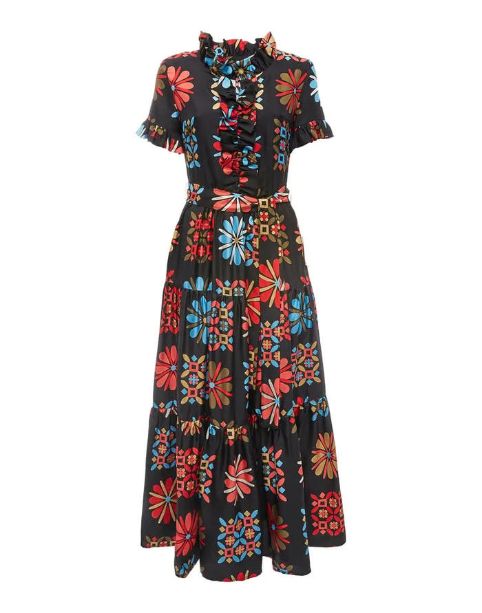 La Doublej Long And Sassy Dress Vetrata Grande In Silk Twill Women Dresses