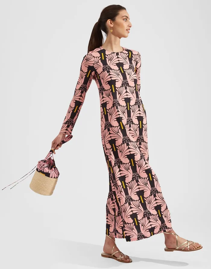 La Doublej Long Sleeve Swing Dress Ali Rosa In Sable Women Dresses