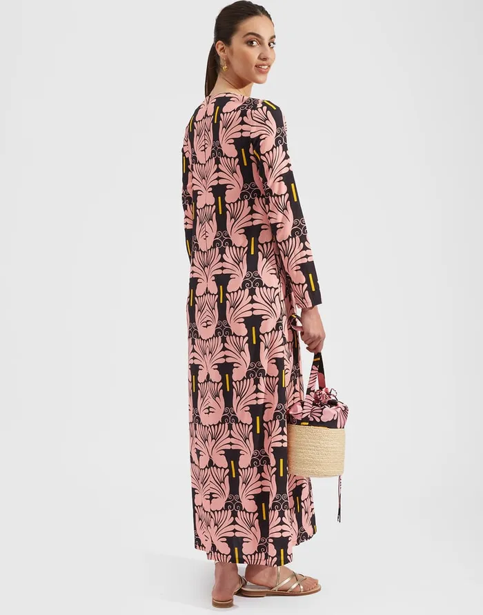La Doublej Long Sleeve Swing Dress Ali Rosa In Sable Women Dresses