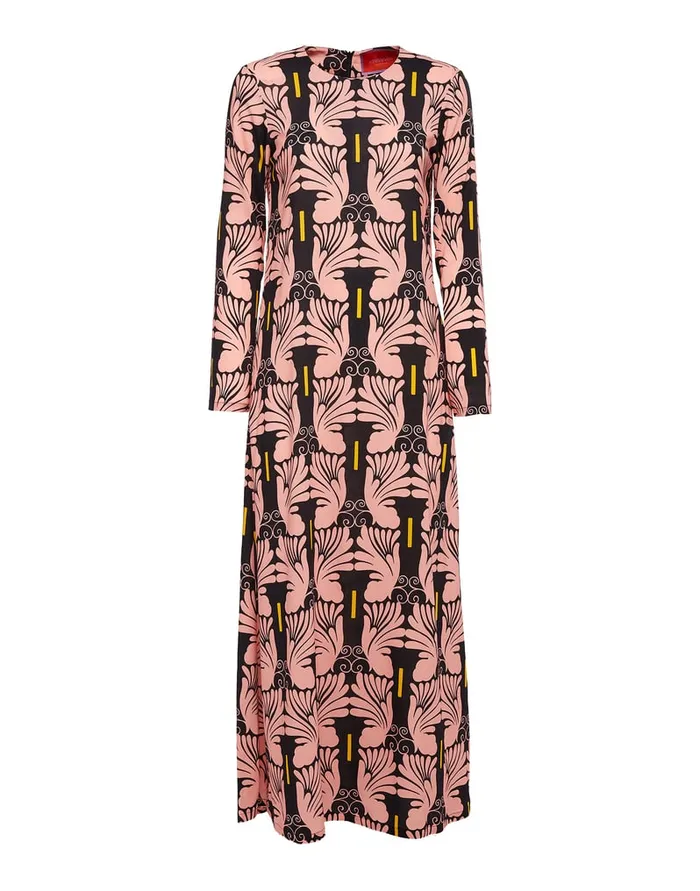La Doublej Long Sleeve Swing Dress Ali Rosa In Sable Women Dresses