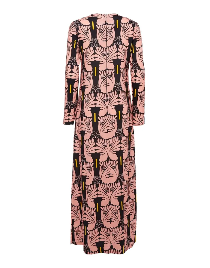 La Doublej Long Sleeve Swing Dress Ali Rosa In Sable Women Dresses