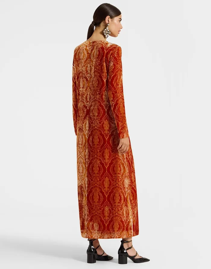 La Doublej Long Sleeve Swing Dress Banquet Orange In Devor Women Dresses