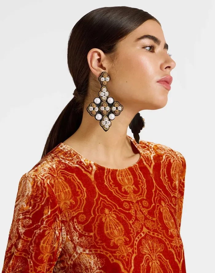 La Doublej Long Sleeve Swing Dress Banquet Orange In Devor Women Dresses
