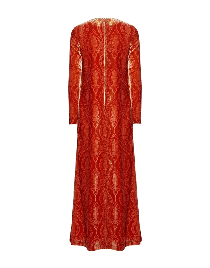 La Doublej Long Sleeve Swing Dress Banquet Orange In Devor Women Dresses