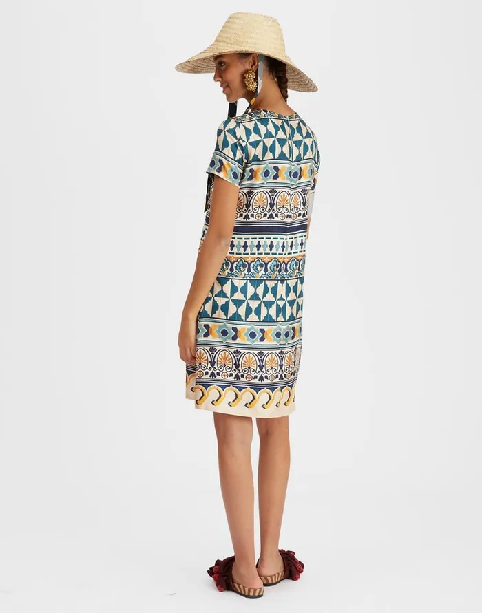 La Doublej Mini Swing Dress Casareale Small Place Cream In Silk Twill Women Dresses