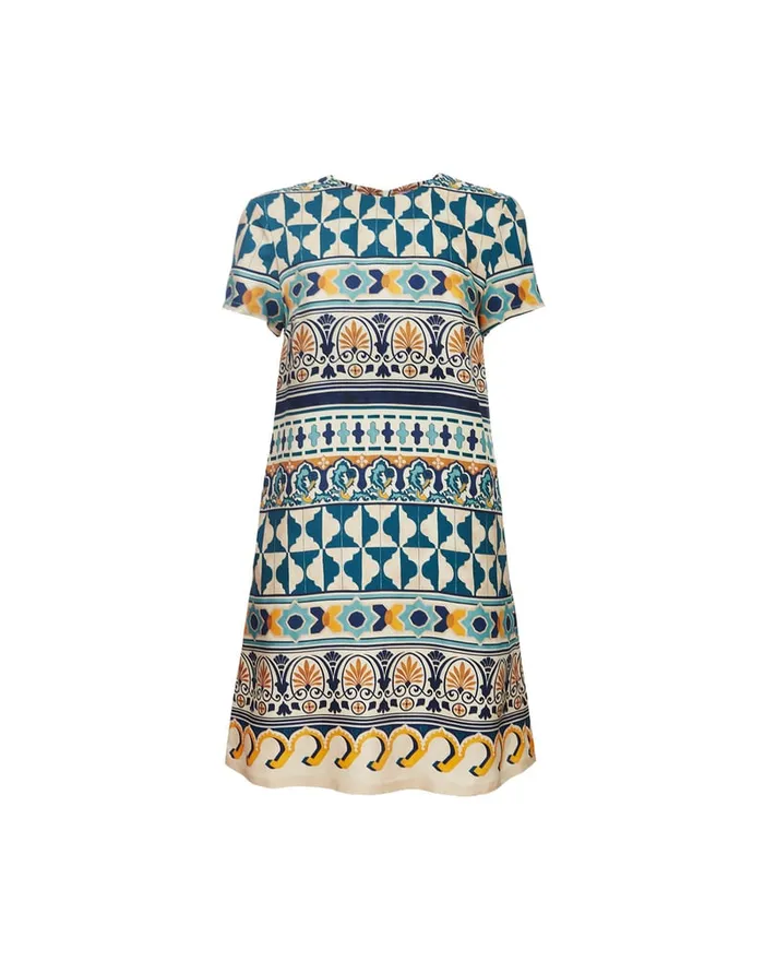 La Doublej Mini Swing Dress Casareale Small Place Cream In Silk Twill Women Dresses