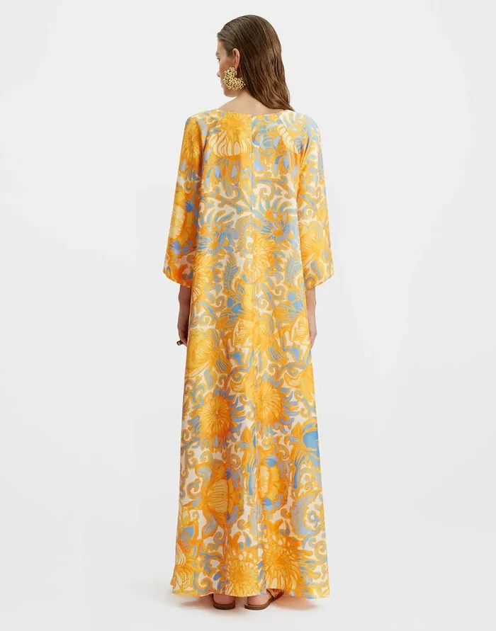 La Doublej Muumuu Dress Anemone Orange In Silk Twill Women Dresses