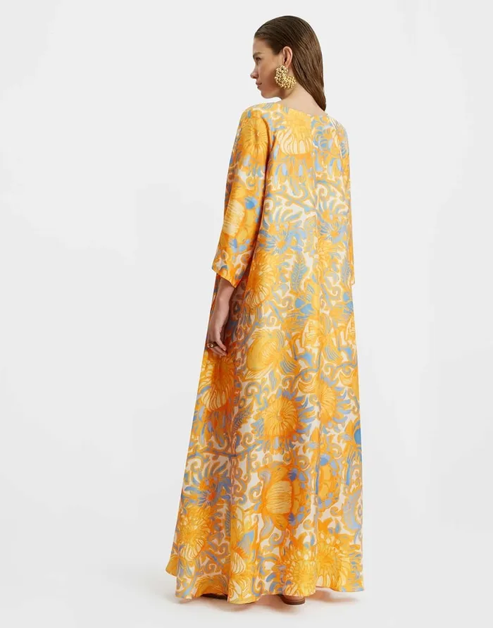 La Doublej Muumuu Dress Anemone Orange In Silk Twill Women Dresses