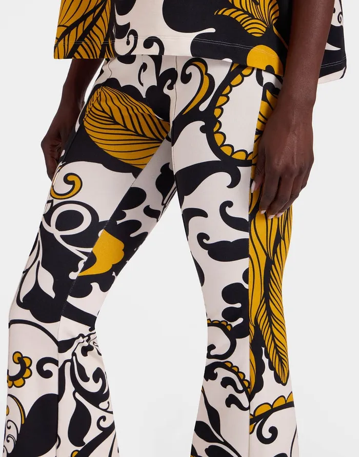 La Doublej New Meditation Pants Marea Black and White In Stretch Fleece Women Loungewear