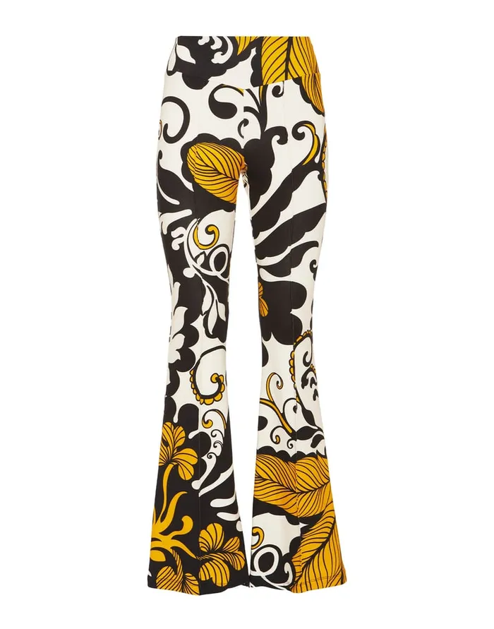 La Doublej New Meditation Pants Marea Black and White In Stretch Fleece Women Loungewear