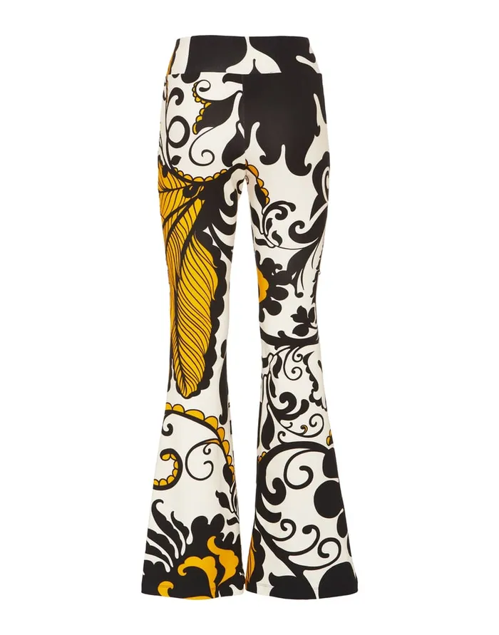 La Doublej New Meditation Pants Marea Black and White In Stretch Fleece Women Loungewear
