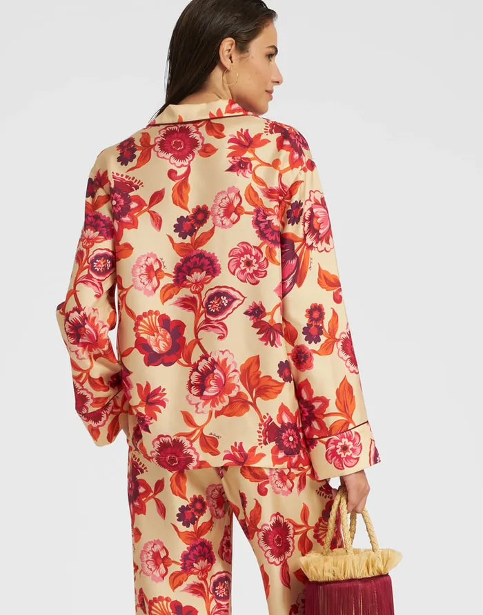 La Doublej Pajama Shirt Hottie Cream In Silk Twill Women Shirts and Tops
