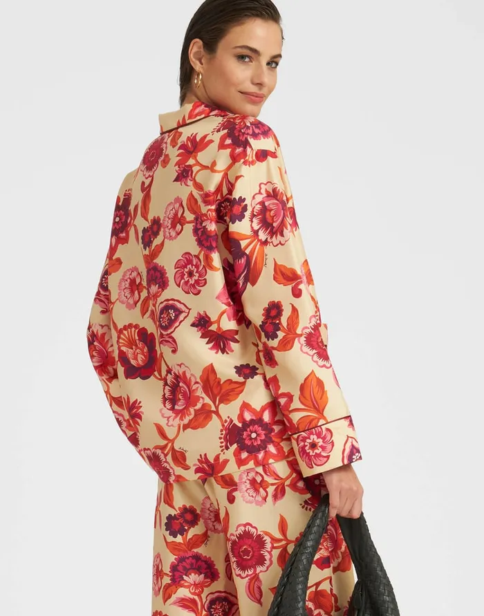 La Doublej Pajama Shirt Hottie Cream In Silk Twill Women Shirts and Tops