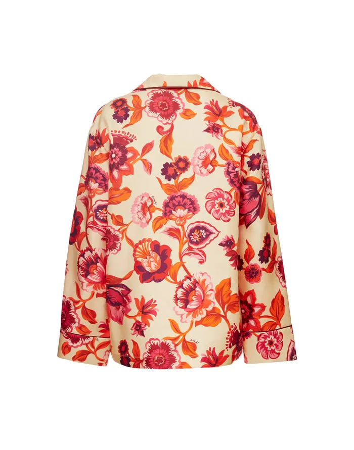 La Doublej Pajama Shirt Hottie Cream In Silk Twill Women Shirts and Tops