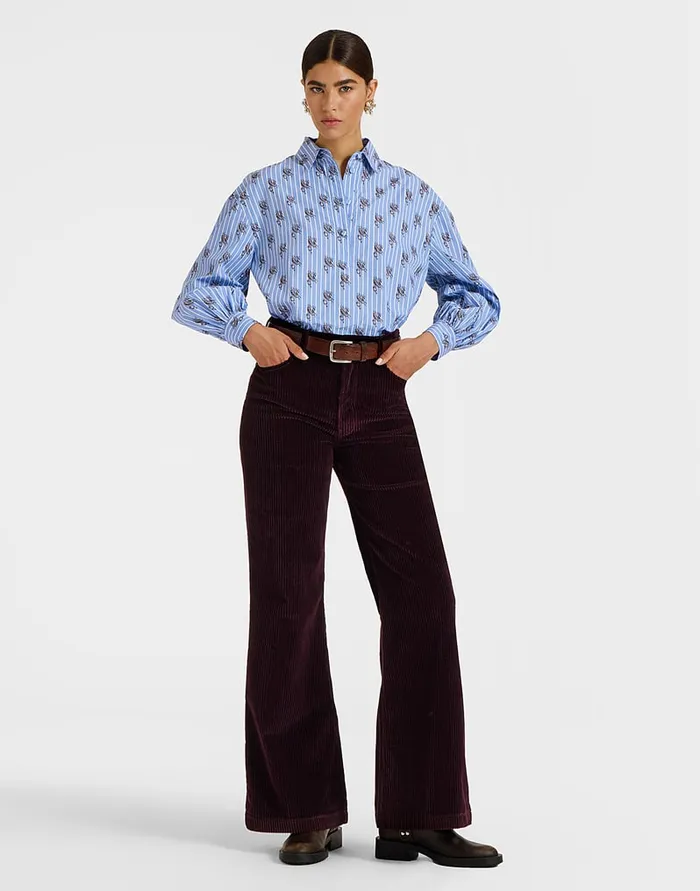 La Doublej Poet Shirt Gryphos Light Blue In Cotton Poplin Women Shirts and Tops