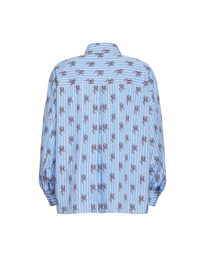 La Doublej Poet Shirt Gryphos Light Blue In Cotton Poplin Women Shirts and Tops