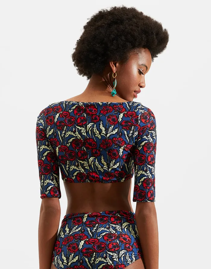 La Doublej Portofino Top Blooms In Lycra Women Swimwear