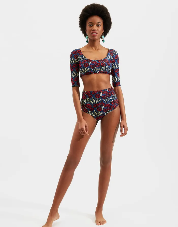 La Doublej Portofino Top Blooms In Lycra Women Swimwear