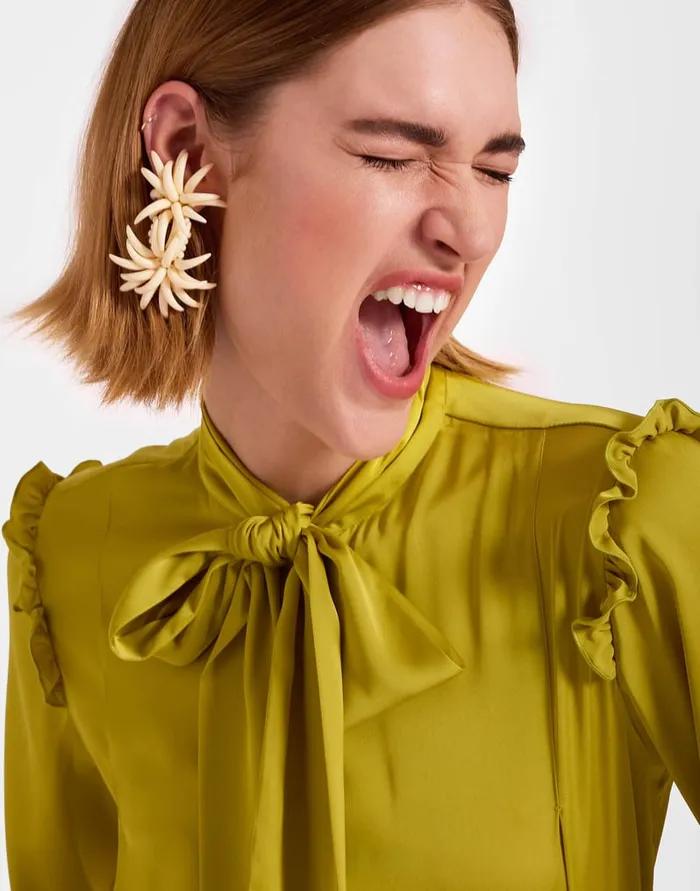 La Doublej Primavera Earrings Solid Ivory In Acrylic Resin Women Jewelry