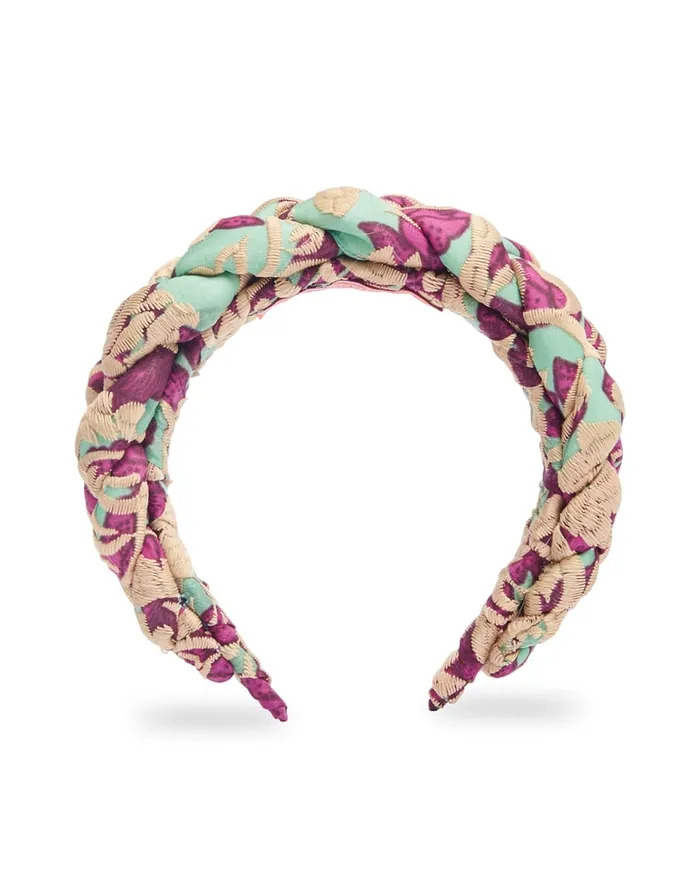 La Doublej Rapunzel Headband Lilium Purple In Embroidered Organza Women Hair Accessories