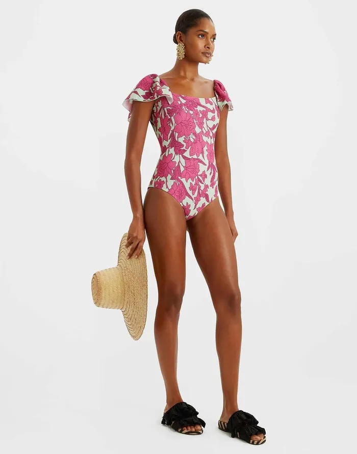 La Doublej Scarlett Swimsuit Lilium Purple In Piquet Lycra Women Swimwear