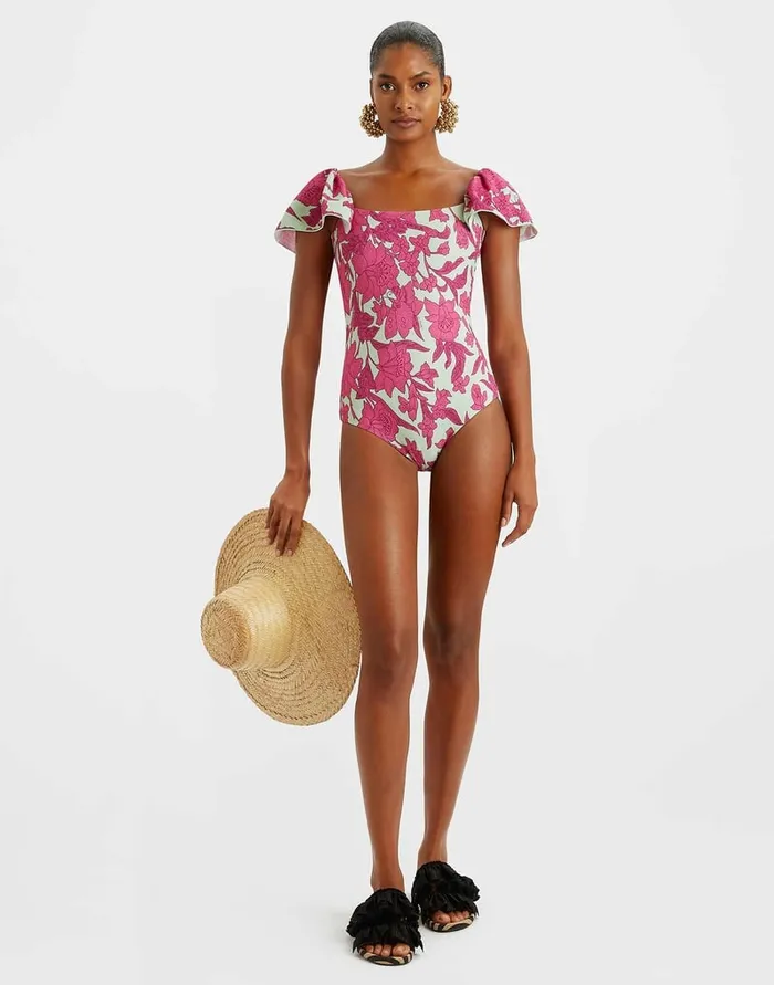 La Doublej Scarlett Swimsuit Lilium Purple In Piquet Lycra Women Swimwear