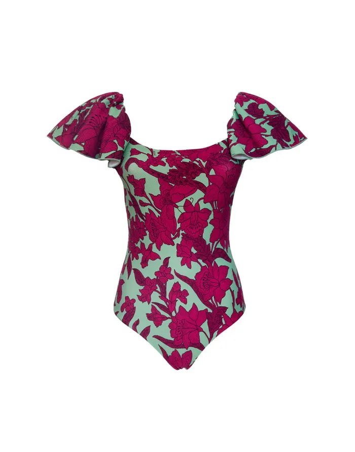 La Doublej Scarlett Swimsuit Lilium Purple In Piquet Lycra Women Swimwear