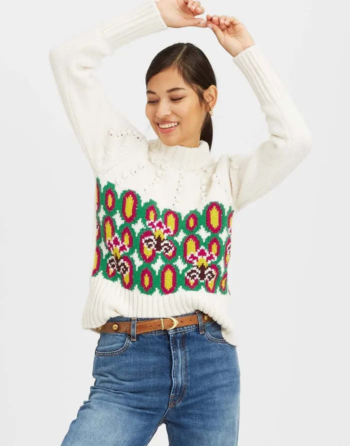 La Doublej Ski Lift Sweater Arcturus Place White In Jacquard Women Knitwear