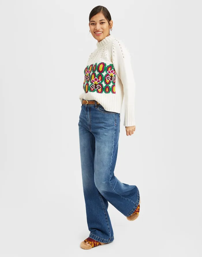 La Doublej Ski Lift Sweater Arcturus Place White In Jacquard Women Knitwear