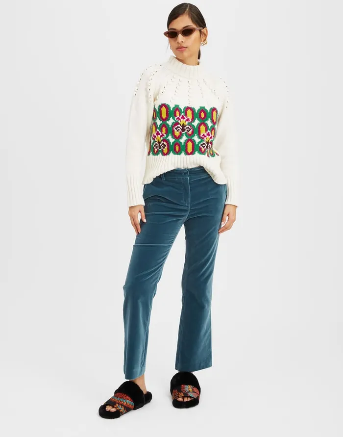 La Doublej Ski Lift Sweater Arcturus Place White In Jacquard Women Knitwear