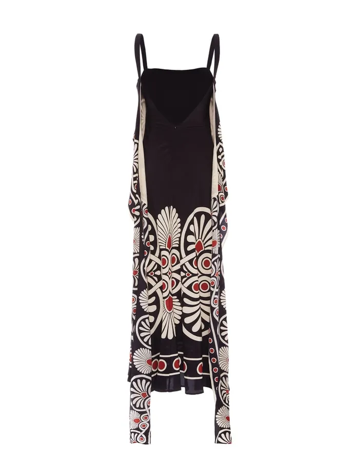 La Doublej SlipAround Dress Medallion Place Black In Crepe De Chine Women Party Dressing