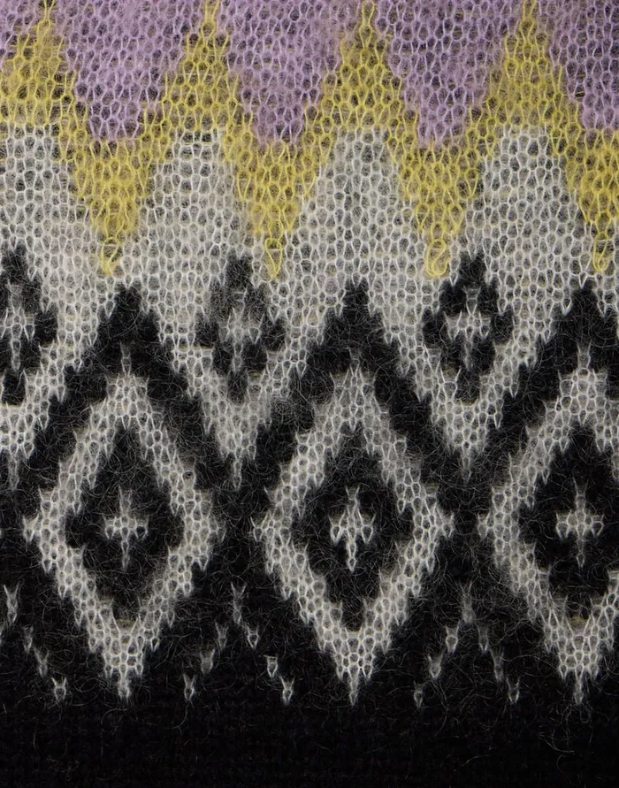 La Doublej Slope Sweater Black and Lilac In Wool Women Knitwear