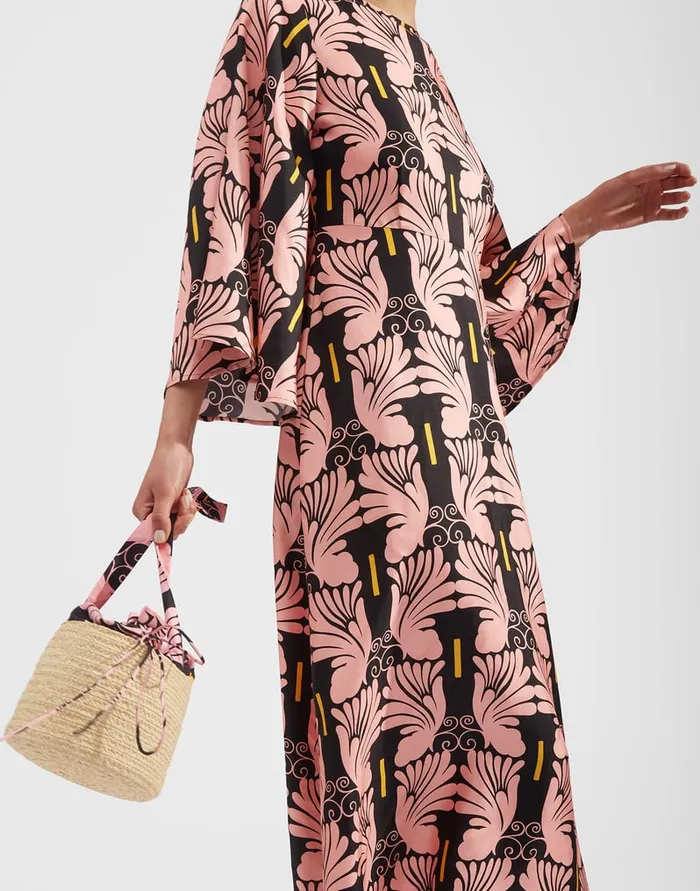 La Doublej Sorella Dress Ali Rosa In Twill Silk Women Dresses