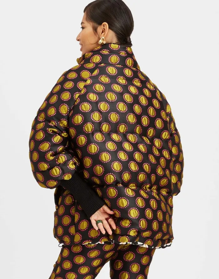 La Doublej St Moritz Reversible Jacket Winter Sun Black In Jacquard Women Outerwear