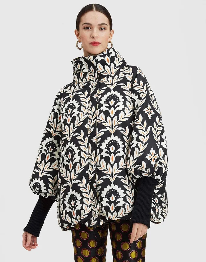 La Doublej St Moritz Reversible Jacket Winter Sun Black In Jacquard Women Outerwear