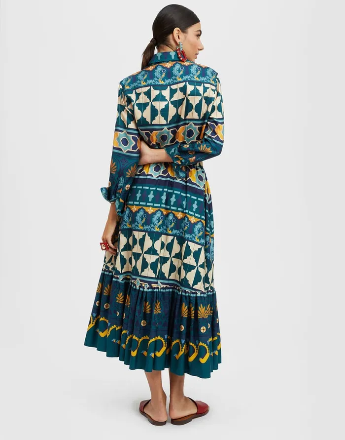 La Doublej Sunset Skirt Casareale Place Emerald In Summer Poplin Women Skirts
