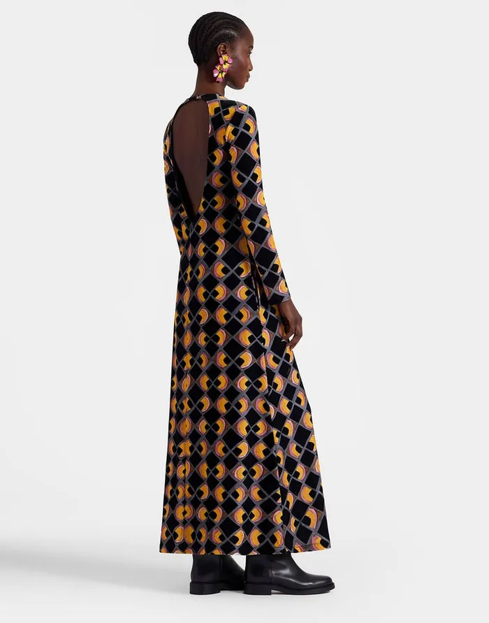 La Doublej Swank Dress HalfLight Black In Velvet Stretch Women Dresses