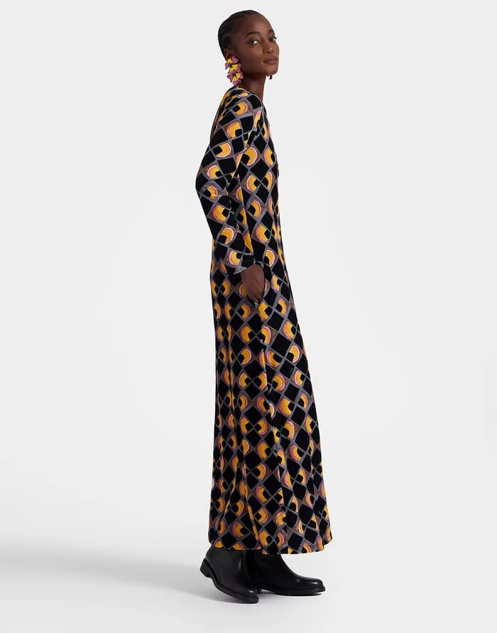 La Doublej Swank Dress HalfLight Black In Velvet Stretch Women Dresses