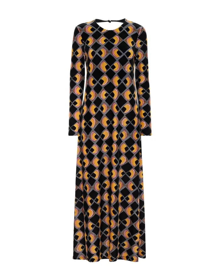 La Doublej Swank Dress HalfLight Black In Velvet Stretch Women Dresses