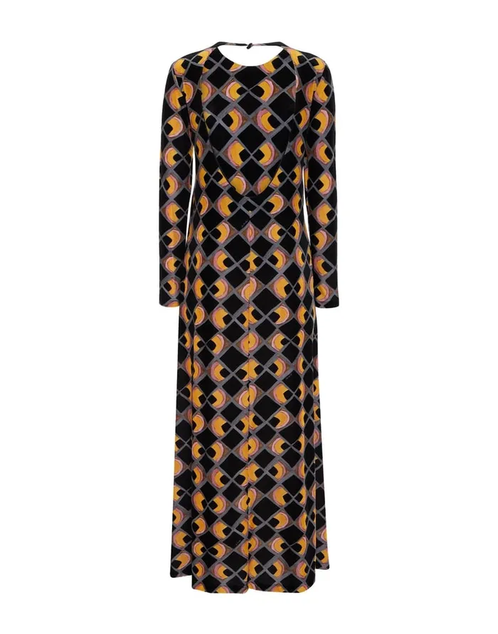 La Doublej Swank Dress HalfLight Black In Velvet Stretch Women Dresses