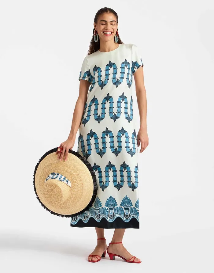 La Doublej Swing Dress Scirocco Place Ivory In Silk Twill Women Dresses